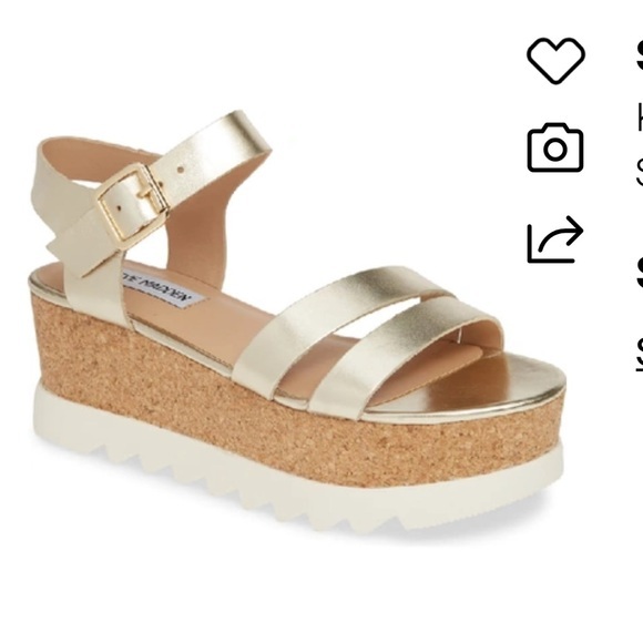 Steve Madden Gold Platform Sandals - Picture 1 of 7